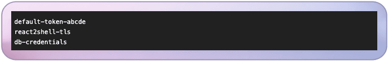 The API response contains the complete secret objects of namespace: threat-research.