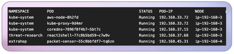 Results of the namespace enumeration.