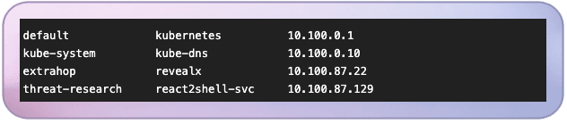 Services enumeration output.