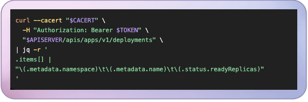 An attacker enumerating deployments.