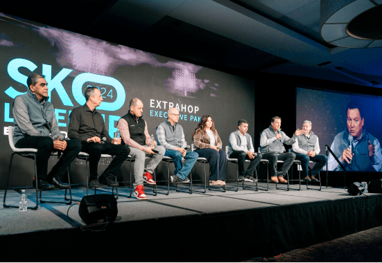 Laptop displaying ExtraHop product UI